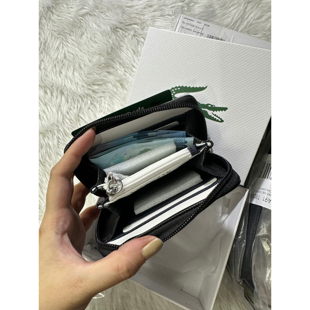 ORIG & IMPORTED LCT Small Zipped Wallet BLACK / BEIGE