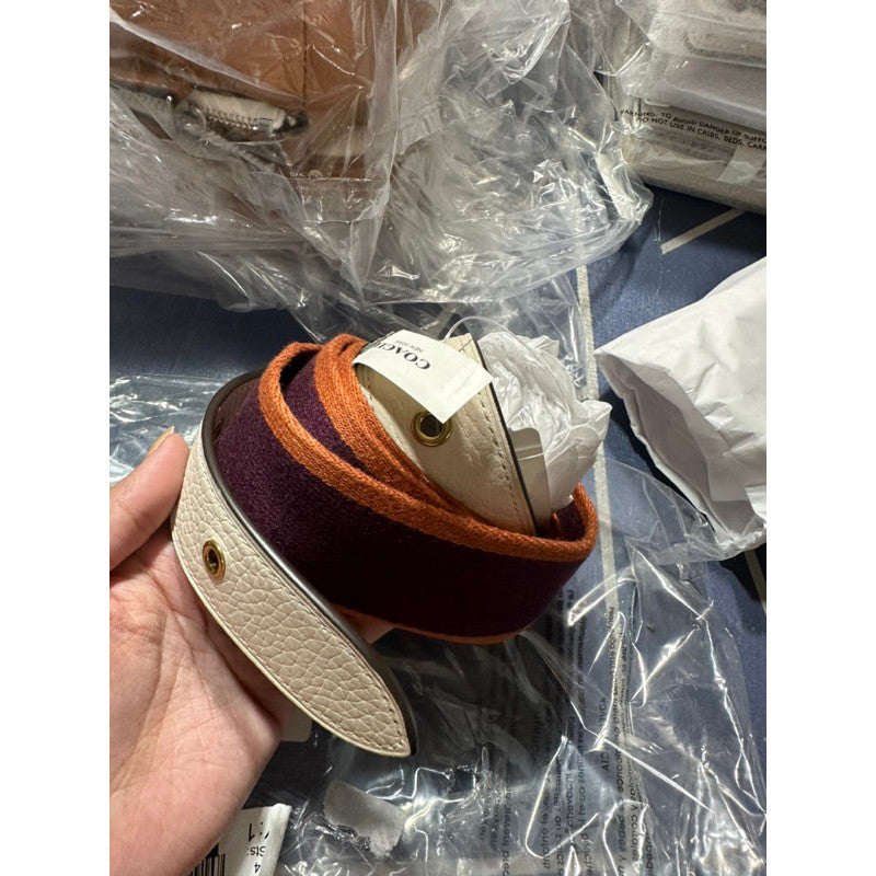 ORIG & IMPORTED CCH Bag Guitar Strap In Colorblock With Varsity Stripe in Maroon Boysenberry