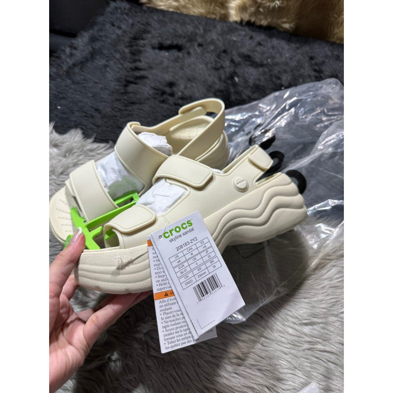 SALE! ORIG & IMPORTED Crocs Skyline Chunky Platform Wedge Sandals in Beige/Bone