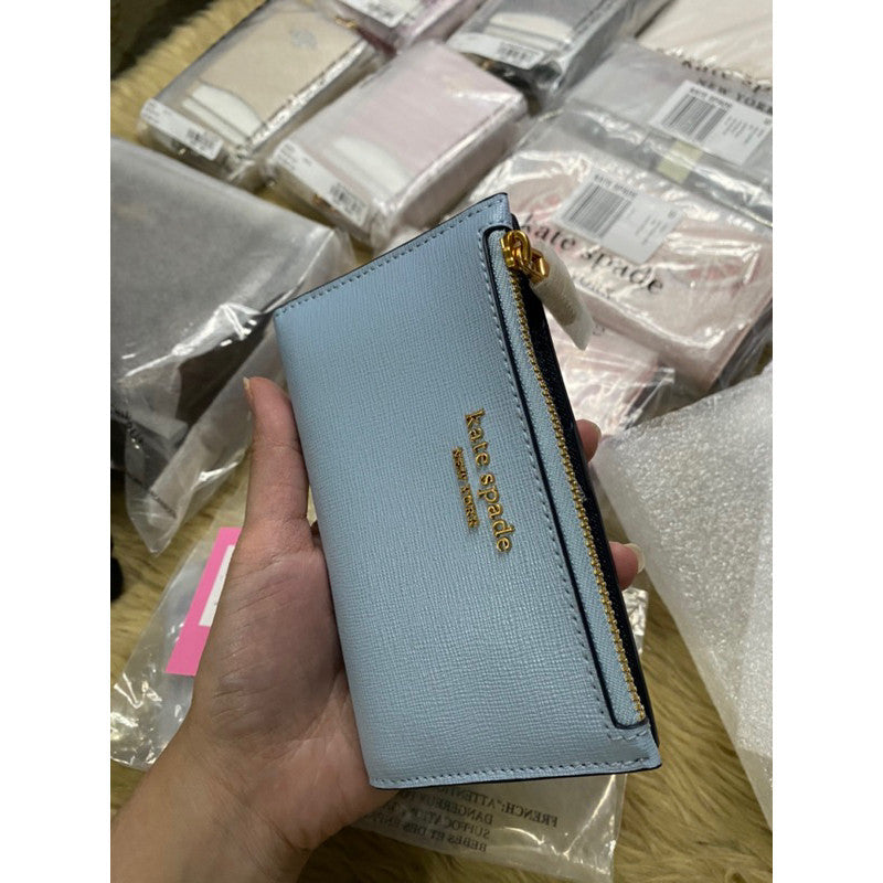 ORIG & IMPORTED KS Morgan Small Slim Bifold Wallet in Blue and White