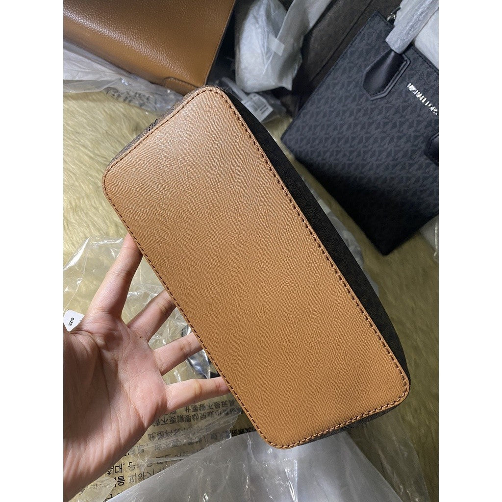 MK Jet Set Travel Extra-Small Logo Top-Zip Tote Bag BROWN