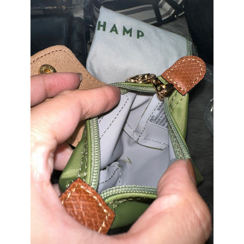 ORIG & IMPORTED Longchamp Le Pliage ORIG Coin Purse Wallet in Green