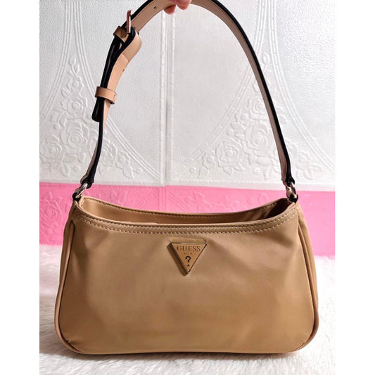 ORIG & IMPORTED GUESS Little Bay Nylon Shoulder Bag in TAN/BEIGE