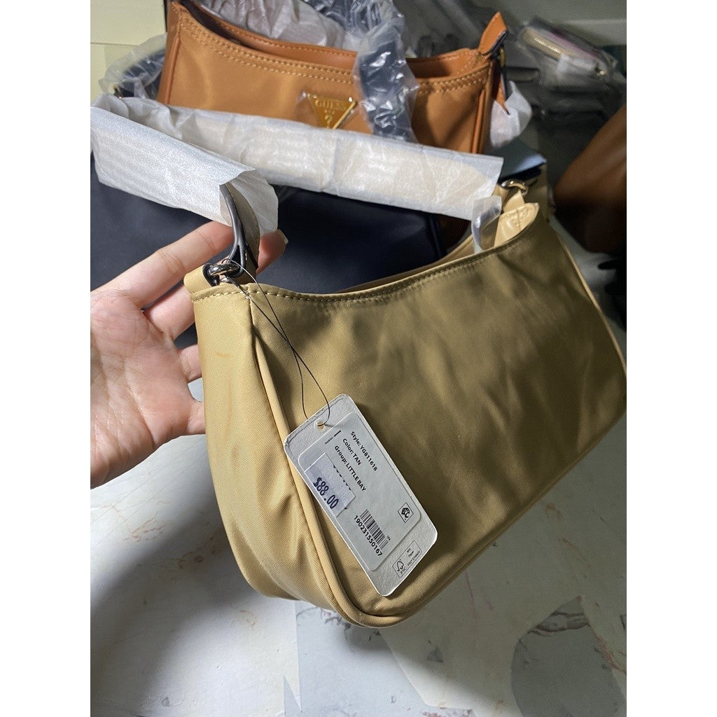 ORIG & IMPORTED GUESS Little Bay Nylon Shoulder Bag in TAN/BEIGE