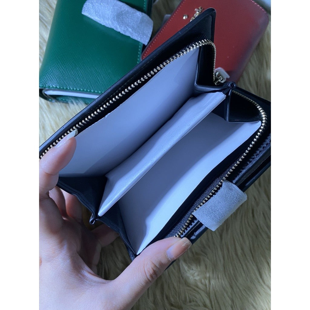 ORIG & IMPORTED KS Staci Medium Compact Bifold Wallet in WARM BEIGE MULTI