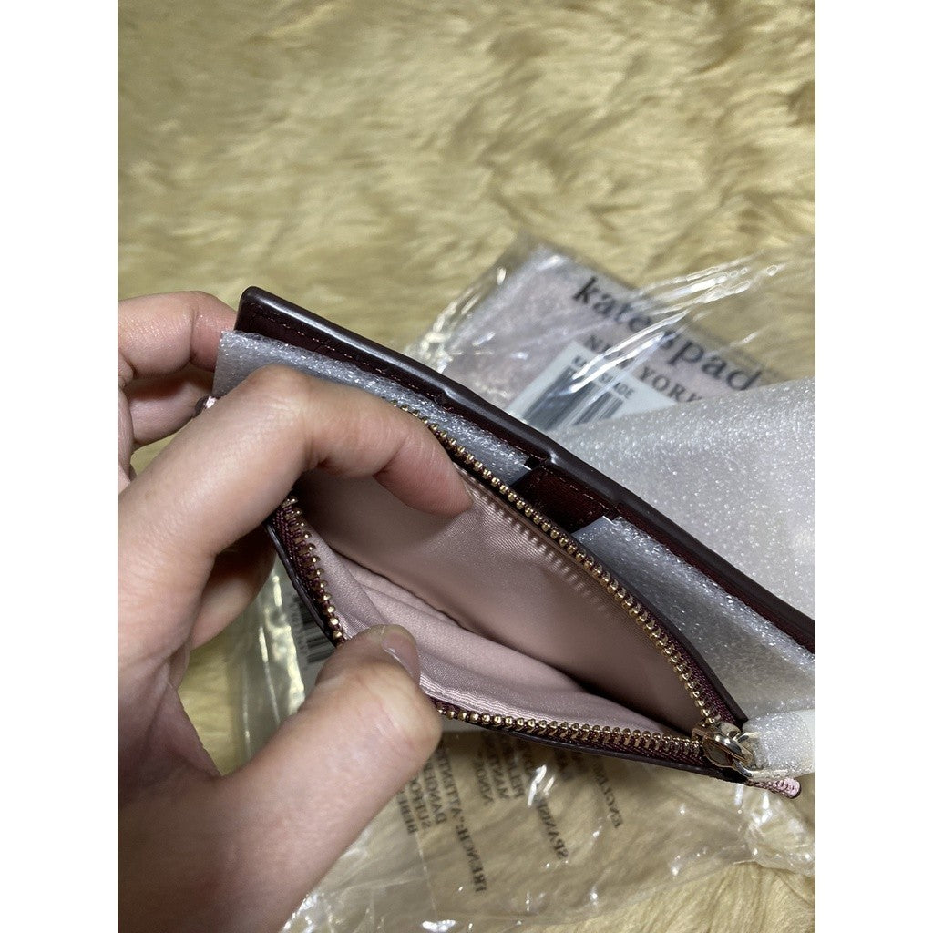 KS flower coated canvas small slim bifold wallet