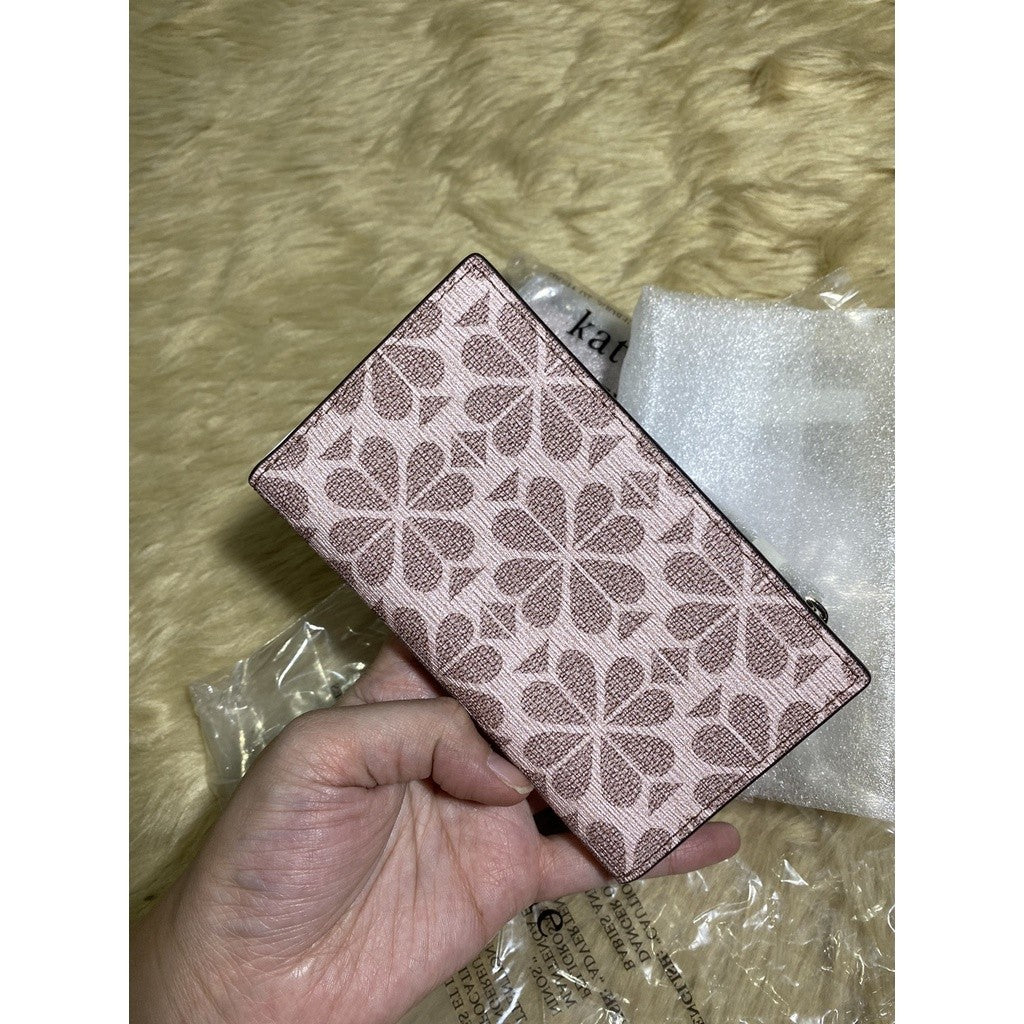 KS flower coated canvas small slim bifold wallet