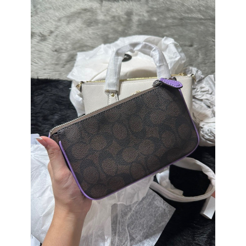 SALE! ❤️ ORIG & IMPORTED CCH Nolita 19 In in Brown/Purple Wristlet Small Bag BTS ARMY