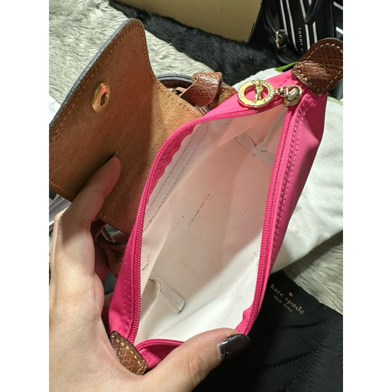 ORIG Preloved LongChamp LE PLIAGE POUCH MINI BAG pink