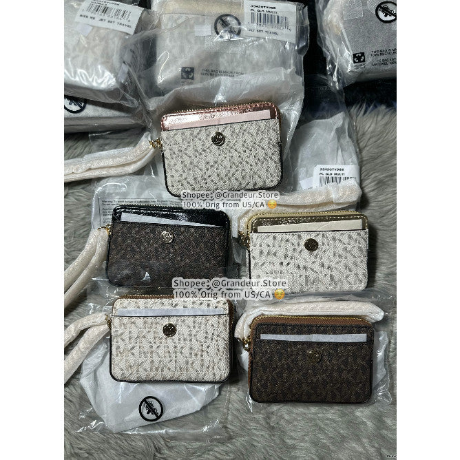 SALE! ORIG & IMPORTED MK Medium Logo Chain Zip Card Case Wallet