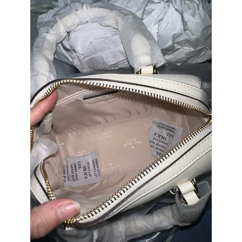 ORIG & IMPORTED KS Madison Saffiano Leather Duffle Bag White