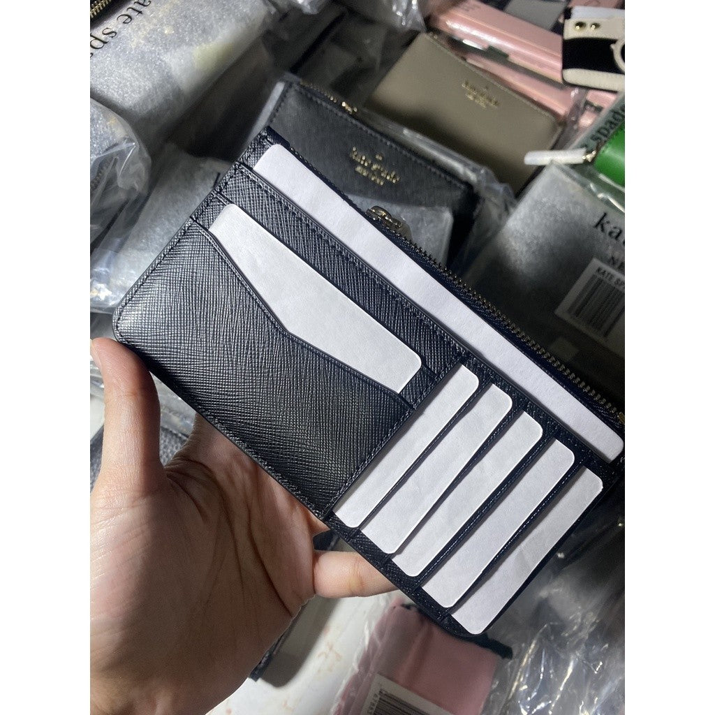 KS Staci Large Slim Card Holder Wallet in BLACK