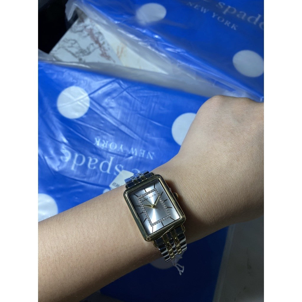 AK Klein Women's Japanese Quartz Dress Watch with Metal Strap, Silver Model: AK/3761SVTT