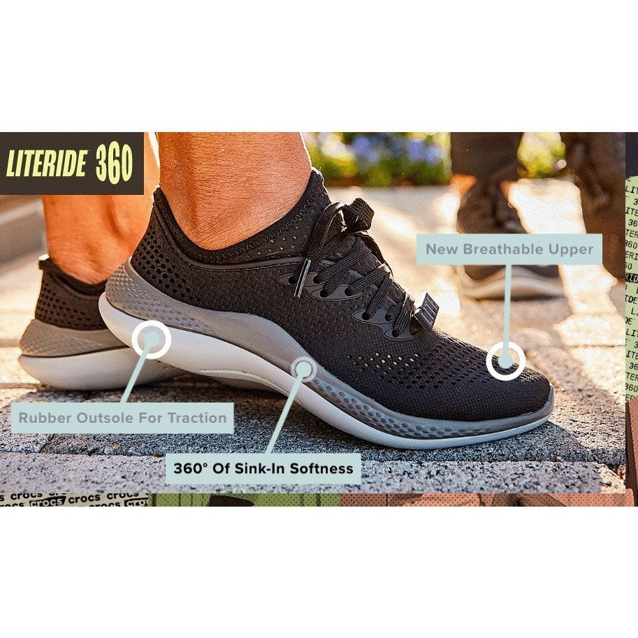 ORIG & IMPORTED Crocs Women’s LiteRide 360 Pacer Shoes in Black/Slate Grey