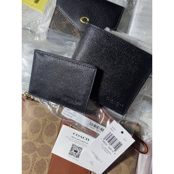 ORIG CCH 3 in 1 with Insert Compact Men’s Bifold Wallet Crossgrain Leather in BLACK