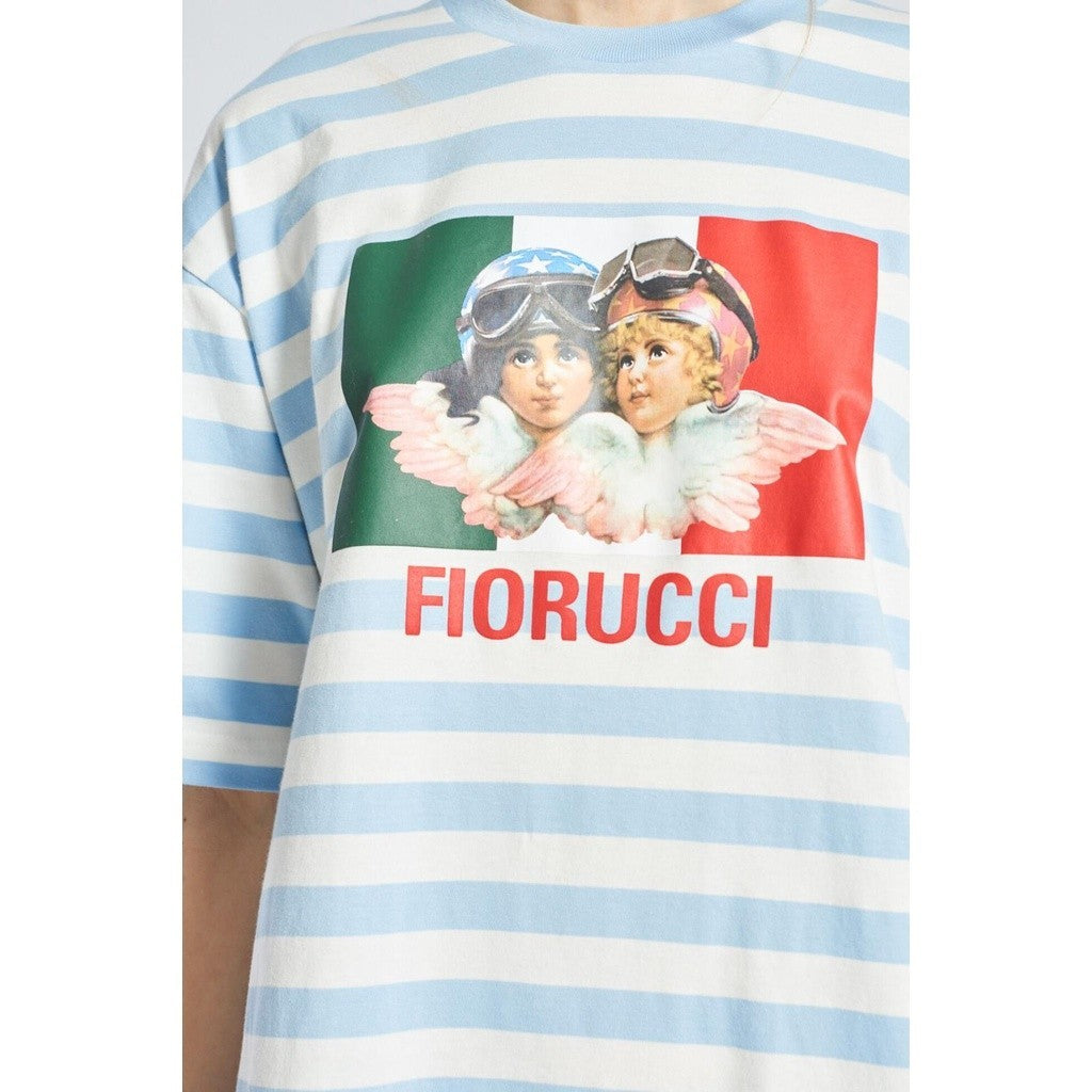 ORIG & IMPORTED FIORUCCI PEED QUEEN ANGELS STRIPE T-SHIRT DRESS BLUE W07TSTR1CMLXS XS ONLY