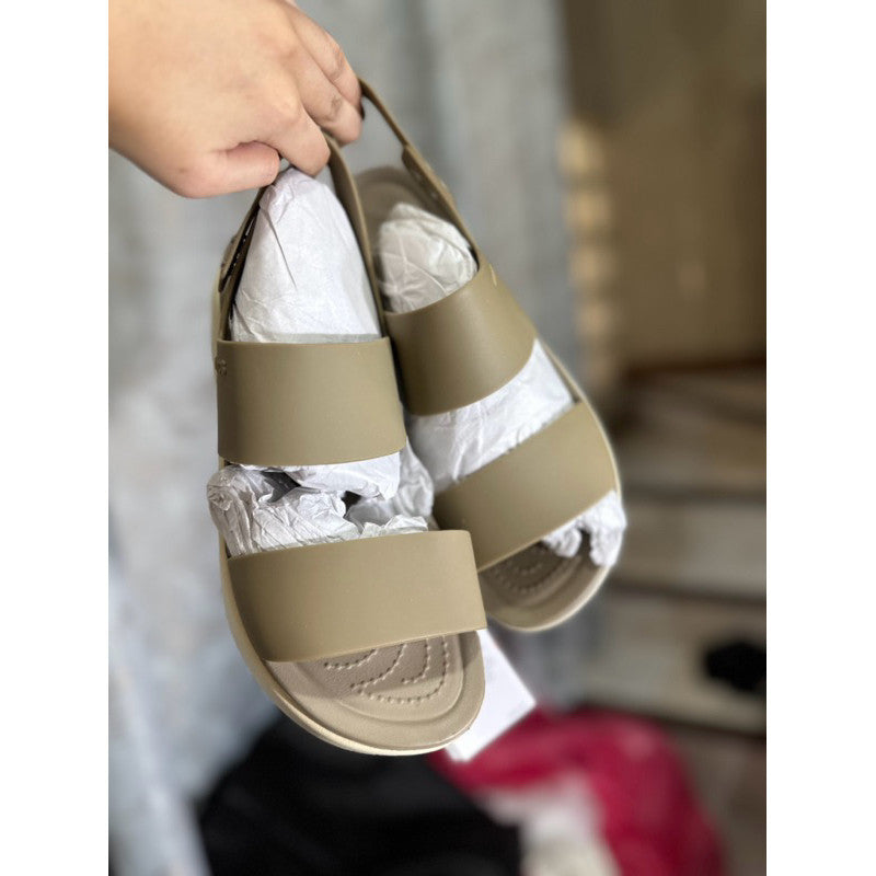 ORIG & IMPORTED Crocs Women’s Brooklyn Low Wedge Sandals in Khaki/Bone