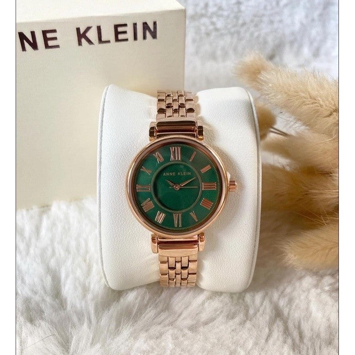 AK Klein Women's Rose Gold-Tone Bracelet Watch AK/2158GNRG
