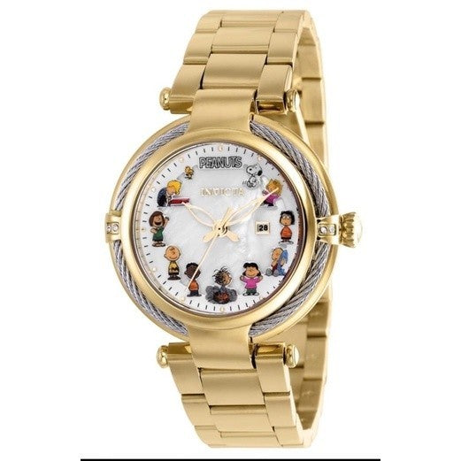 Invicta Character Collection GOLD Snoopy Women's Watch w/Mother of Pearl Dial - 40mm