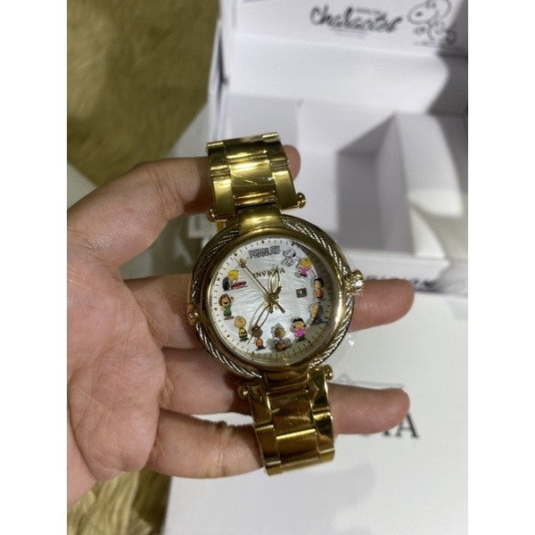 Invicta Character Collection GOLD Snoopy Women's Watch w/Mother of Pearl Dial - 40mm
