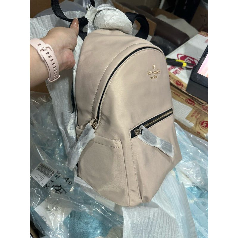 ORIG & IMPORTED KS Chelsea Medium Large Backpack Nylon Bag in Warm Beige