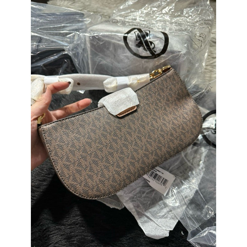ORIG & IMPORTED MK Carmen Small Logo Shoulder Bag Brown