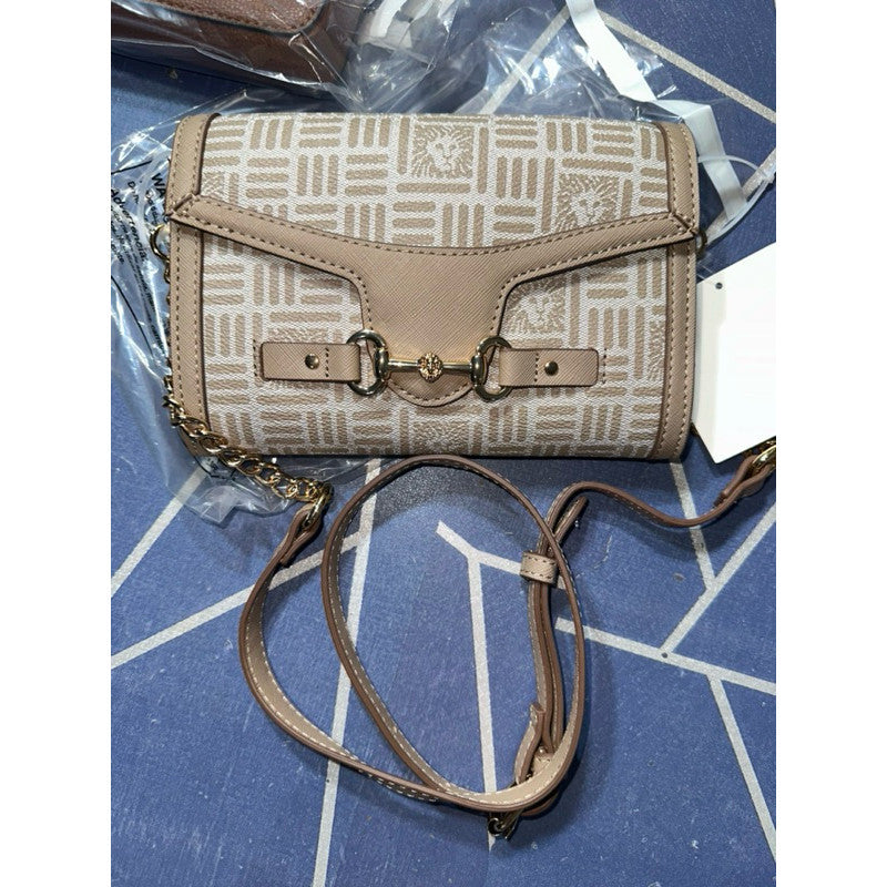 ORIG & IMPORTED AK Klein AK Truffle Logo Wallet on Chain Small Bag Beige