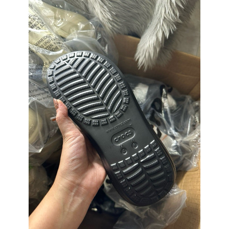 ORIG & IMPORTED CROCS CRUSH WOMEN SANDALS SLIDES IN BLACK