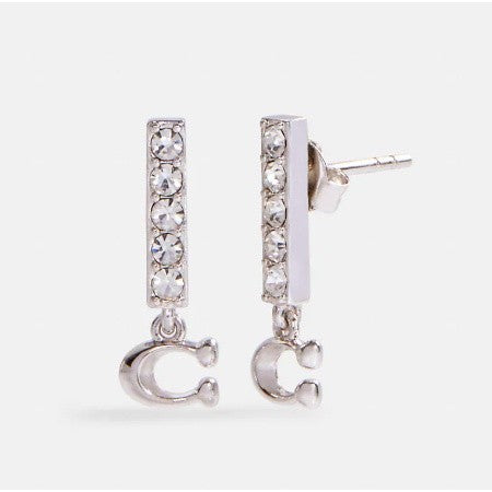 SALE! ❤️ ORIG & IMPORTED CCH Signature Pave Bar Stud Earrings