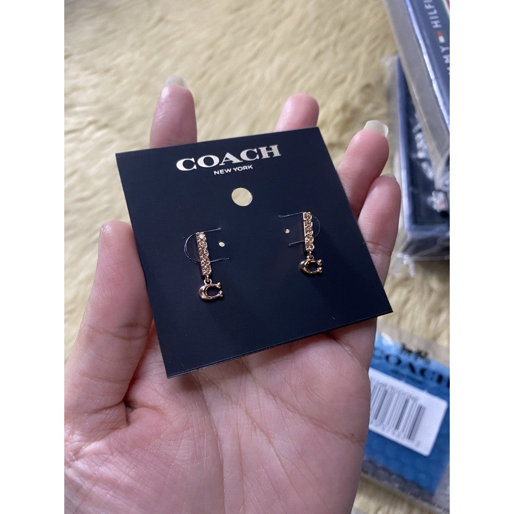 SALE! ❤️ ORIG & IMPORTED CCH Signature Pave Bar Stud Earrings