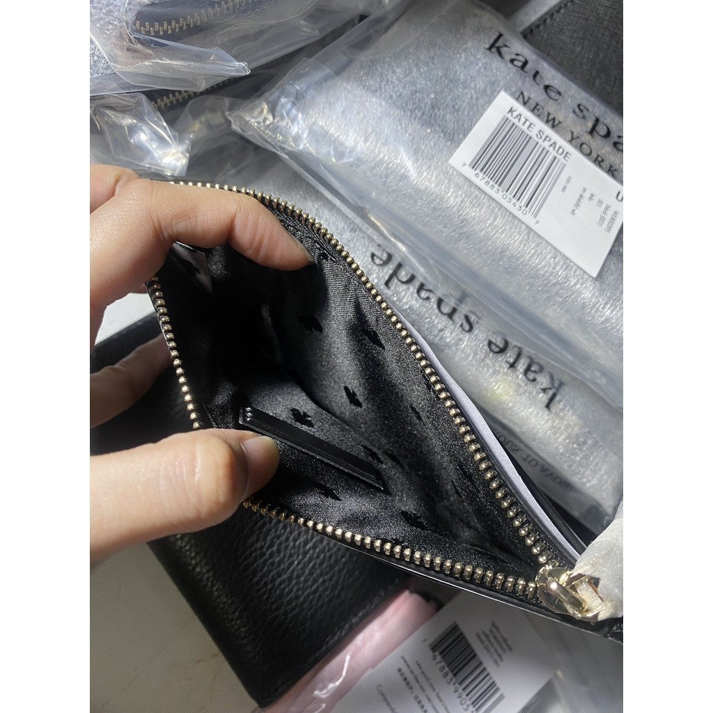 KS Staci Large Slim Card Holder Wallet in BLACK