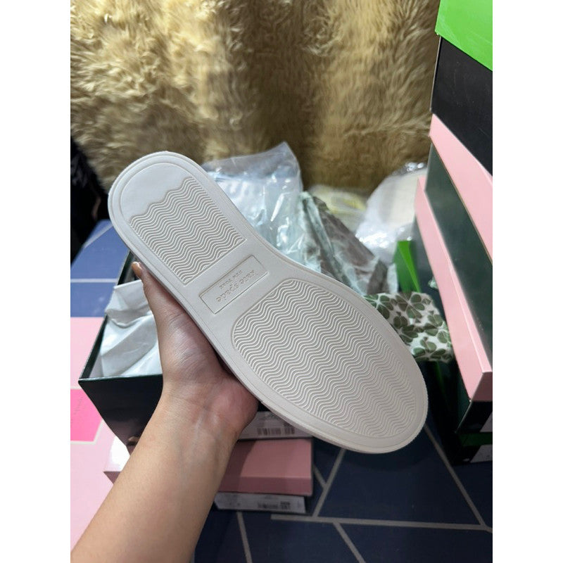 AUTHENTIC/ORIGINAL KateSpade KS Fez Glitz Sneakers White Women Shoes