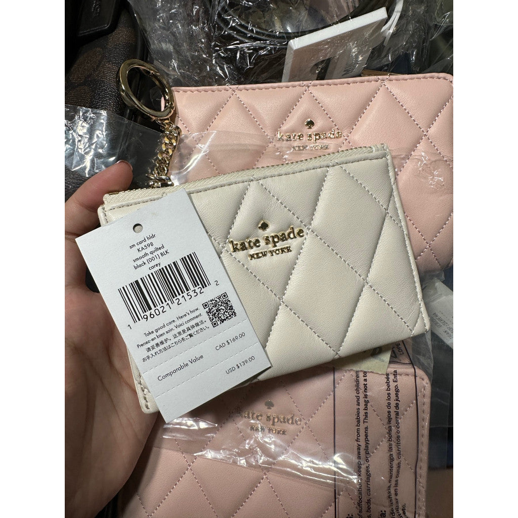 ORIG & IMPORTED KS Carey Small Card Holder Wallet Black/White