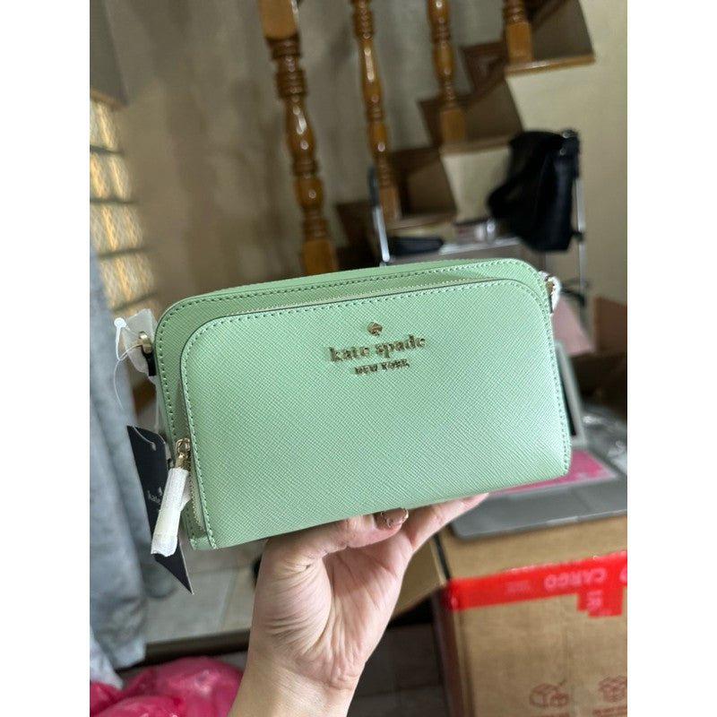 SALE! ❤️  KS Staci Dual Zip-Around Crossbody Small Bag black brown green pink