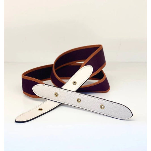 ORIG & IMPORTED CCH Bag Guitar Strap In Colorblock With Varsity Stripe in Maroon Boysenberry