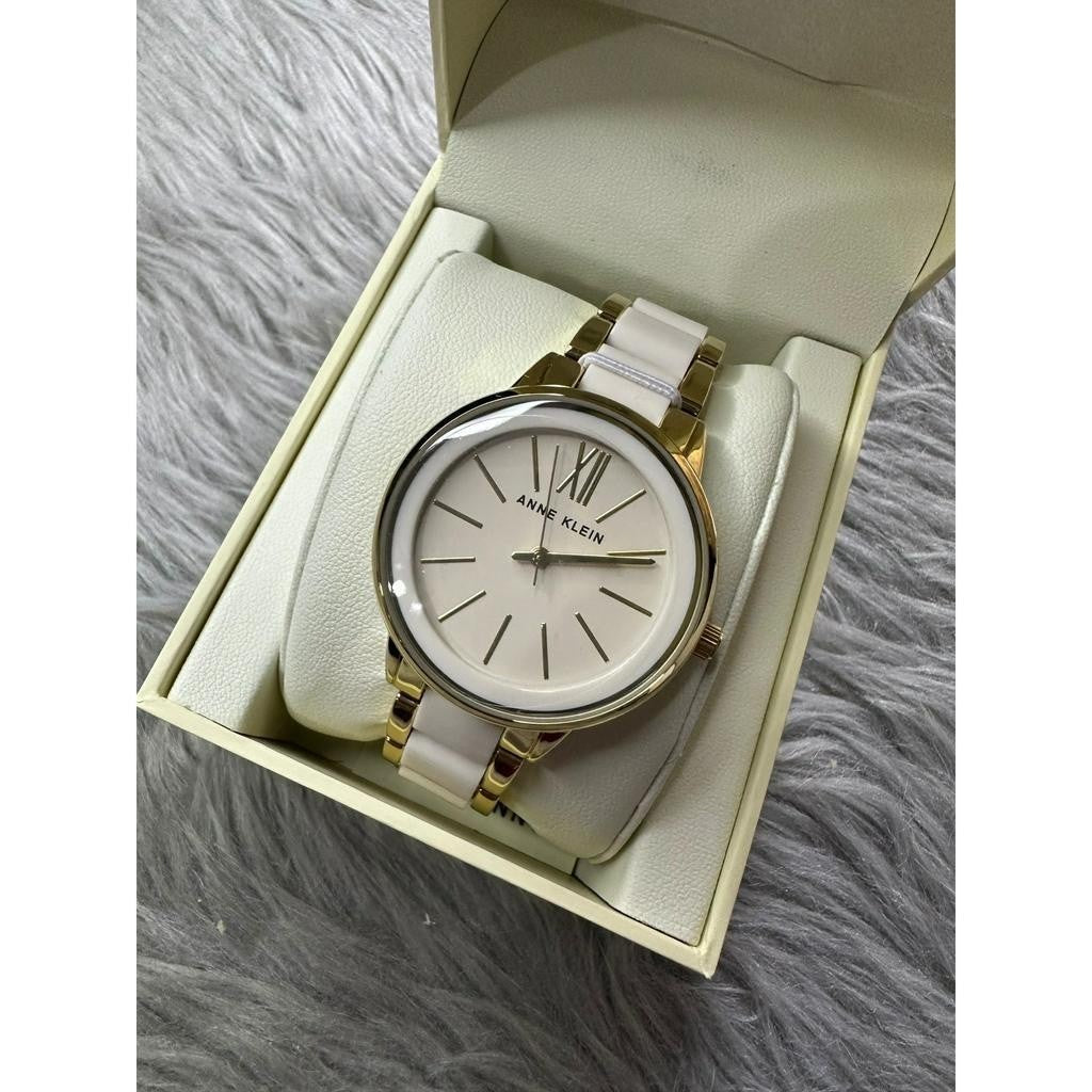 ORIG & IMPORTED AK Klein Women's AK/1412IVGB Gold-Tone and Ivory Resin Bracelet Watch