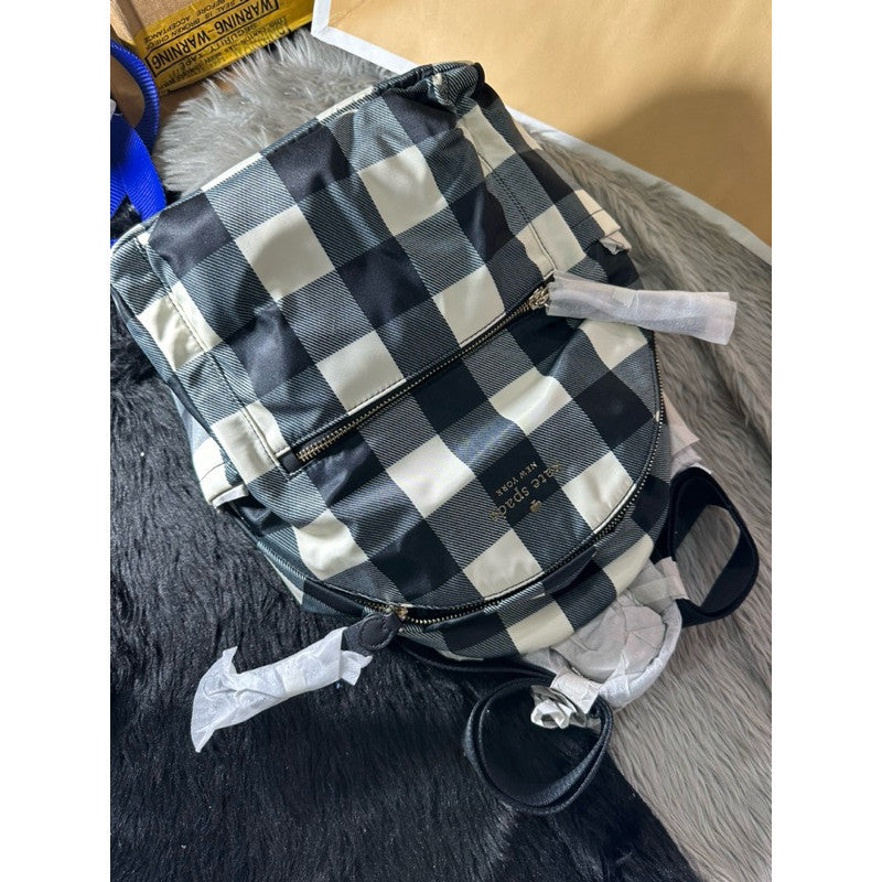ORIG & IMPORTED KS Chelsea Medium Backpack Nylon Bag in Black Multi Stripes