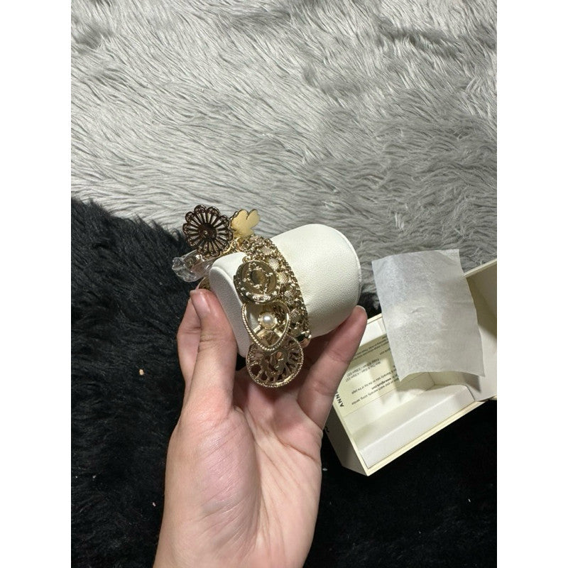 AK Klein Women's Premium Rose Gold-Tone Charm Bracelet Watch 8096RMCH 8096CHRM