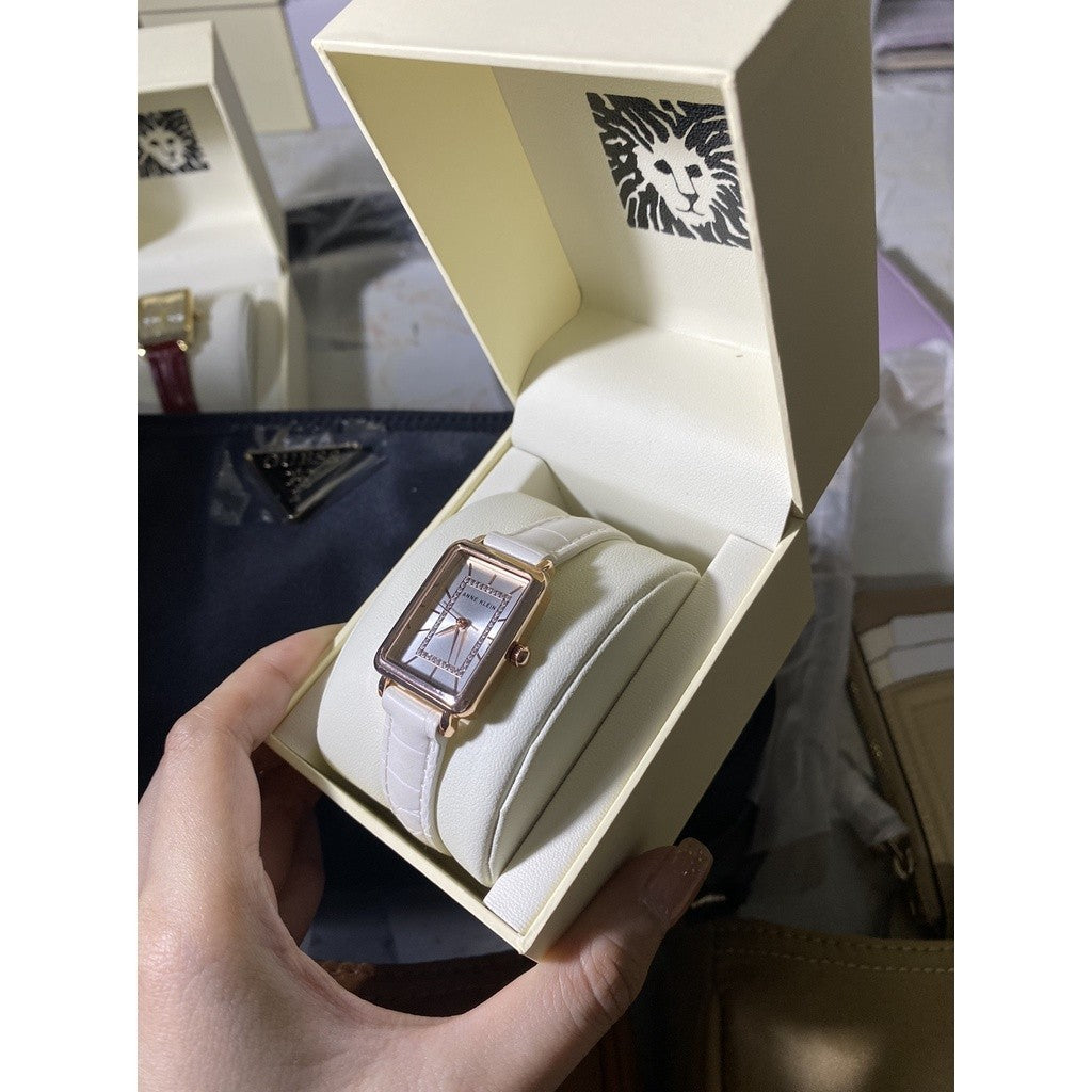 ORIG & IMPORTED AK Klein Japanese Quartz Watch with Faux Leather Strap, White Ivory 3820RGIV