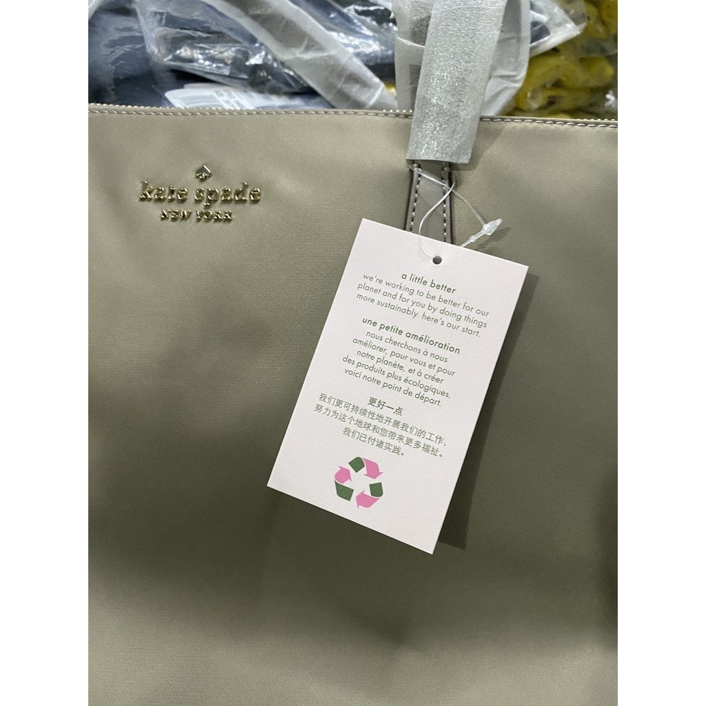 ORIG & IMPORTED KS Kitt Large Tote Nylon Bag in Brown/Taupe