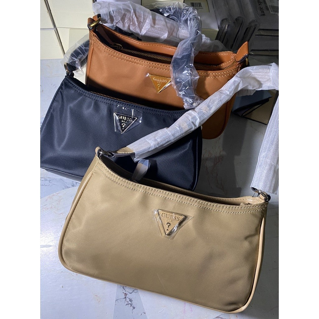 ORIG & IMPORTED GUESS Little Bay Nylon Shoulder Bag in TAN/BEIGE