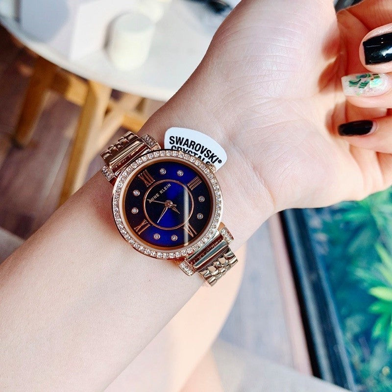 AK Klein Women's Premium Crystal Accented Bracelet Watch (Model: AK/2928NVRG)