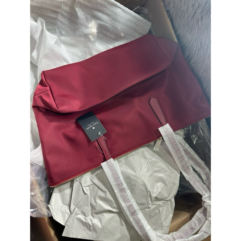 SALE! ORIG & IMPORTED KS Kitt Nylon Large Tote Bag in RED SANGRIA