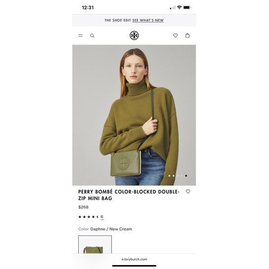 SALE! ❤️  TB Perry Bombe double-zip crossbody bag - Green