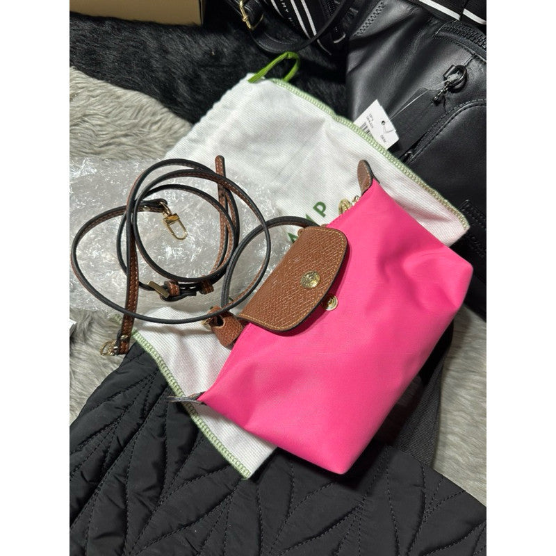ORIG Preloved LongChamp LE PLIAGE POUCH MINI BAG pink