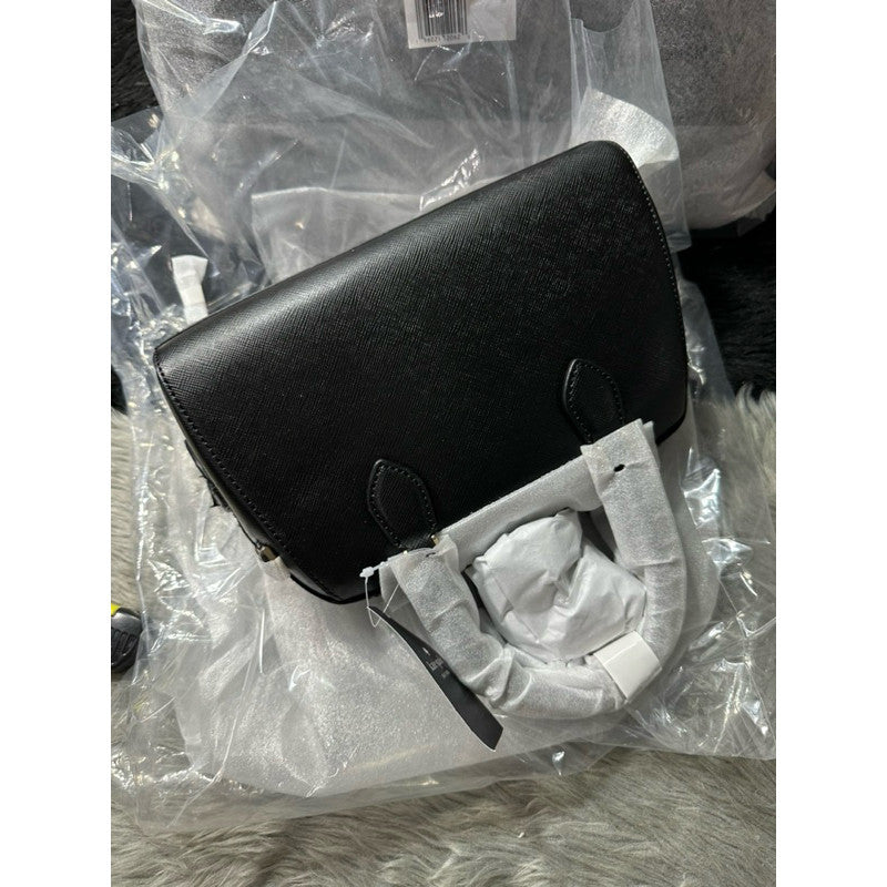 ORIG & IMPORTED KS Madison Dolly Saffiano Leather Duffle Crossbody Bag BLACK BROWN BEIGE WHITE