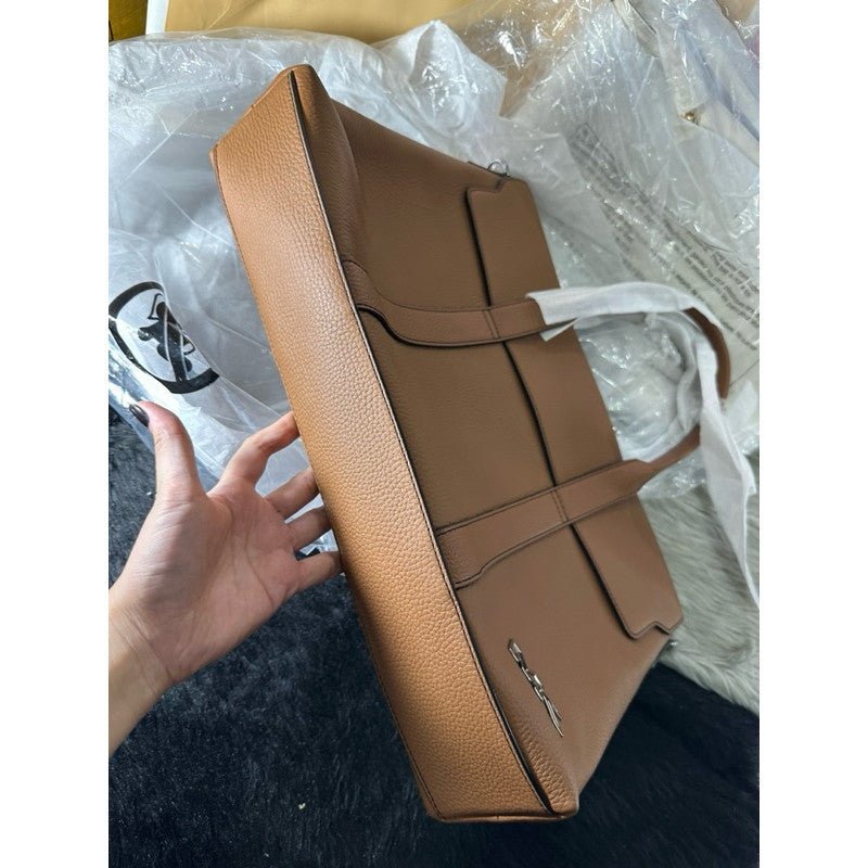 ORIG & IMPORTED MK Cooper Pebbled Leather Briefcase Men's Laptop Bag Brown