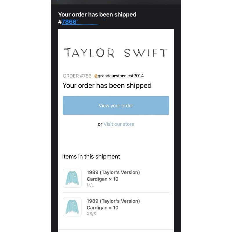 SALE! AUTHENTIC/ORIGINAL Taylor Swift OFFICIAL Merch 1989 Cardigan