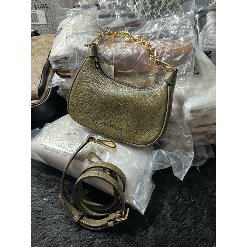 ORIG & IMPORTED MK Cora Mini Zip Pouchette KiliKili Crossbody Bag Olive Green