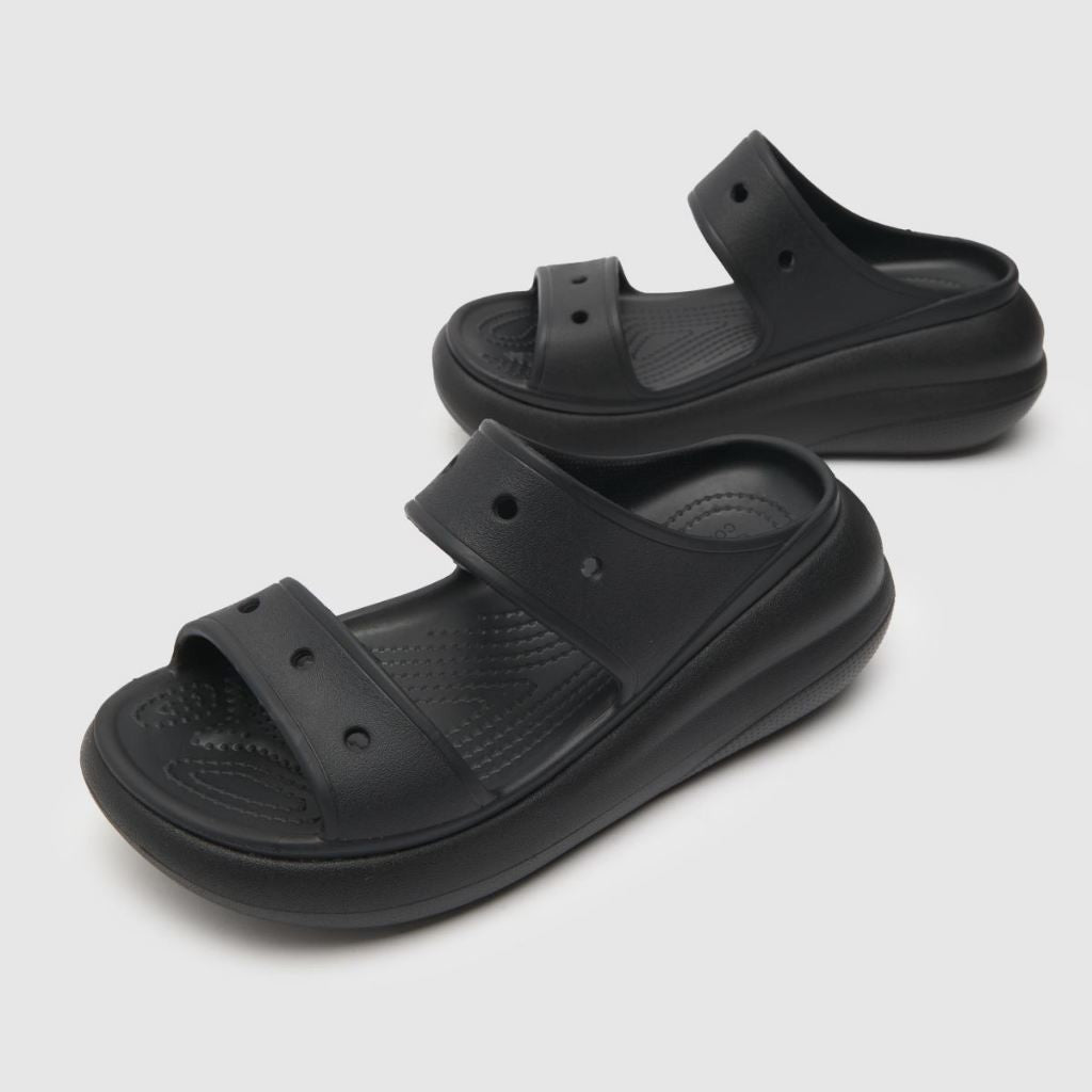 ORIG & IMPORTED CROCS CRUSH WOMEN SANDALS SLIDES IN BLACK